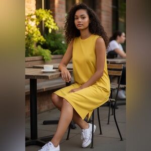 Old Navy Yellow Midi Dress
